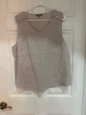 Habitat Clothes to Live In Oatmeal Linen Blend Top XL NWT